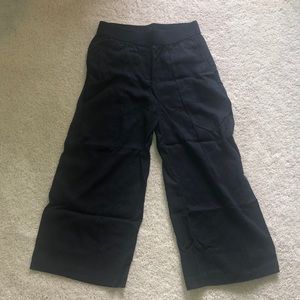 TopShop Black Cropped Flowy Pants